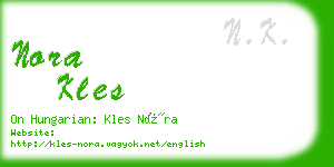 nora kles business card